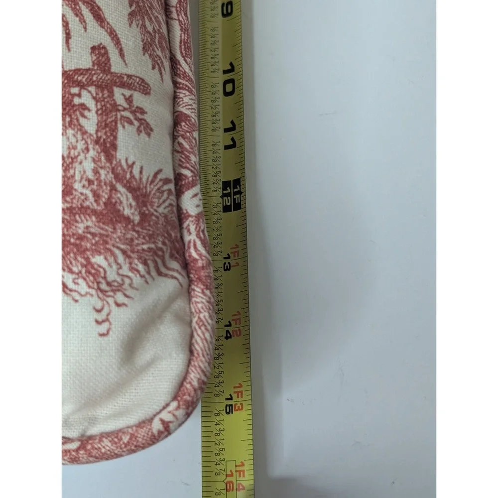 Vintage Red Toile Throw Accent Pillow 15x15 Cream Burgundy Pastoral Cottage